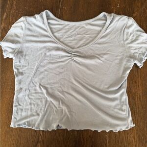Source Unknown Light Gray Crop Top